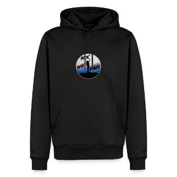 Nix wie raus - perfekt für Outdoor Fans, Wanderer - Männer Premium Bio Hoodie - Schwarz - Vorne - Nico (187cm)