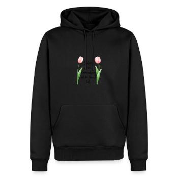 T-Shirt-Tulpen steigen auf und erinnern uns daran, aufrecht zu stehen - Männer Premium Bio Hoodie - Schwarz - Vorne - Nico (187cm)
