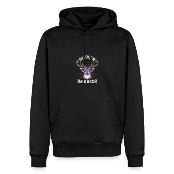 Oh Deer at Queer Nonbinary Pride - Men’s Premium Organic Hoodie - black - Front - Nico (187cm)