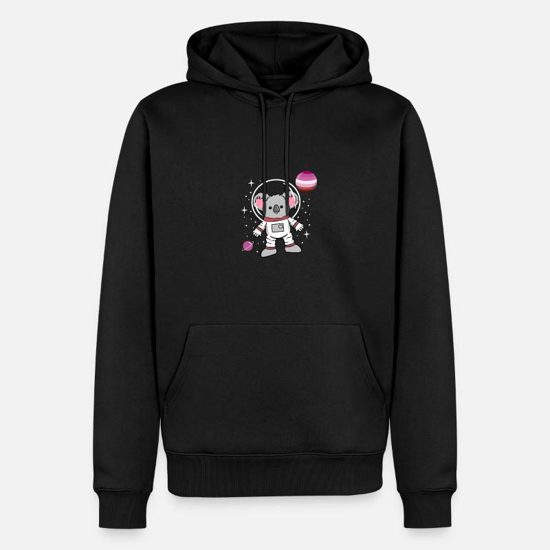 Fierté lesbienne des astronautes de Koala - Sweat à capuche Premium bio Homme - noir