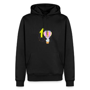 1 Year Old Balloon Seal Birthday - Men’s Premium Organic Hoodie - black - Front - Nico (187cm)