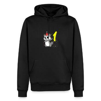 1 Jahr Alt Waschbär Geburtstag - Männer Premium Bio Hoodie - Schwarz - Vorne - Nico (187cm)