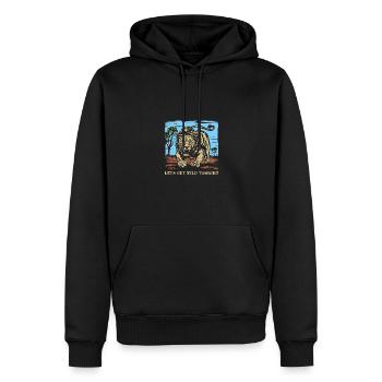 African Lion 2024 02 - Männer Premium Bio Hoodie - Schwarz - Vorne - Nico (187cm)