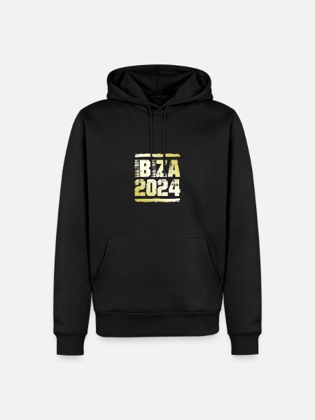 Ibiza 2024 Gold - Männer Premium Bio Hoodie - Schwarz