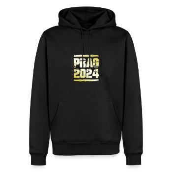 Prague 2024 Médaille d’or - Sweat à capuche Premium bio Homme - noir - Devant - Nico (187cm)
