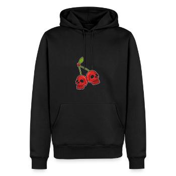 Kirschschädel Tätowierer Gift - Männer Premium Bio Hoodie - Schwarz - Vorne - Nico (187cm)