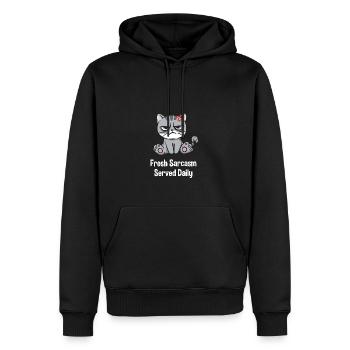 Le sarcasme frais sert du sarka amusant tous les jours - Sweat à capuche Premium bio Homme - noir - Devant - Nico (187cm)