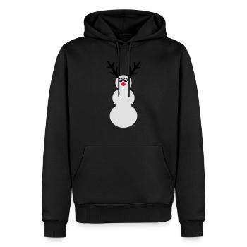 hiver bonhomme de neige - Sweat à capuche Premium bio Homme - noir - Devant - Nico (187cm)