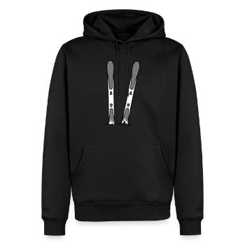2 ski im schnee urlaub sport bretter fahren winter - Sweat à capuche Premium bio Homme - noir - Devant - Nico (187cm)