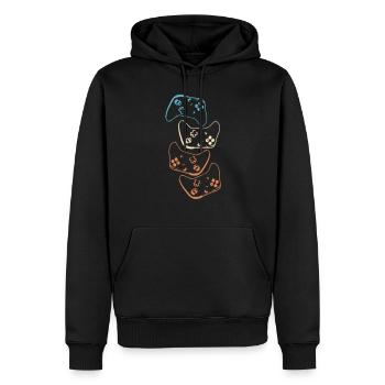 Gamer Controller Gaming rétro Jeux vidéo Vecteur - Sweat à capuche Premium bio Homme - noir - Devant - Nico (187cm)