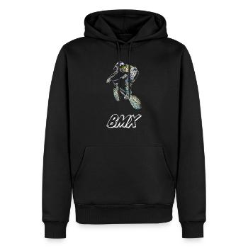 BMX - Männer Premium Bio Hoodie - Schwarz - Vorne - Nico (187cm)