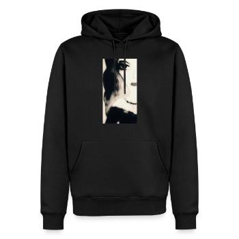 https://www.instagram.com/goldenvsilver/?hl=fr - Sweat à capuche Premium bio Homme - noir - Devant - Nico (187cm)