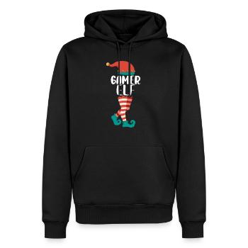 Weihnachts Elf Partnerlook Design Xmas Elfen - Männer Premium Bio Hoodie - Schwarz - Vorne - Nico (187cm)