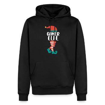 Weihnachts Elf Partnerlook Design Xmas Elfen - Männer Premium Bio Hoodie - Schwarz - Vorne - Nico (187cm)