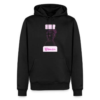 comprendre que nous avons toujours besoin de femmes - Sweat à capuche Premium bio Homme - noir - Devant - Nico (187cm)