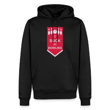 Je suis nul au bowling - Sweat à capuche Premium bio Homme - noir - Devant - Nico (187cm)