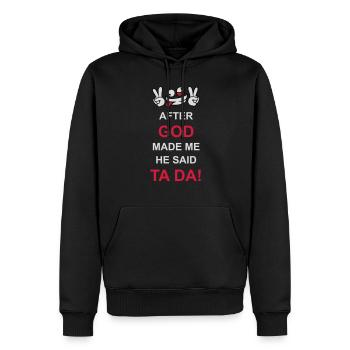 after god made me - Männer Premium Bio Hoodie - Schwarz - Vorne - Nico (187cm)