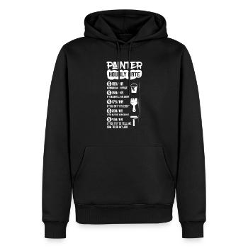 Peintre Emploi à taux horaire Profession - Sweat à capuche Premium bio Homme - noir - Devant - Nico (187cm)