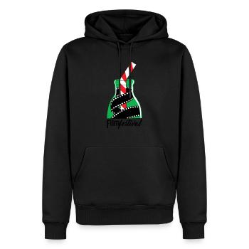 Festival du film - Sweat à capuche Premium bio Homme - noir - Devant - Nico (187cm)
