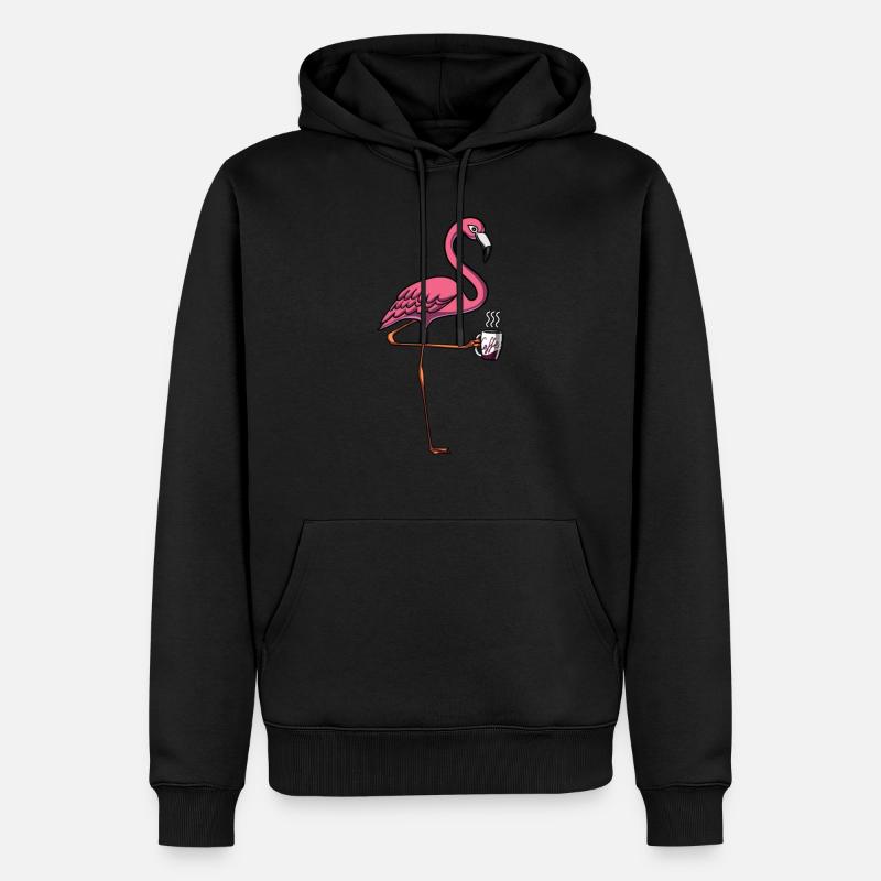 Flamingo Bird Coffee Lover - Sweat à capuche Premium bio Homme - noir