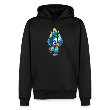 Niedlicher kleiner Pfau - Männer Premium Bio Hoodie - Schwarz - Vorne - Nico (187cm)
