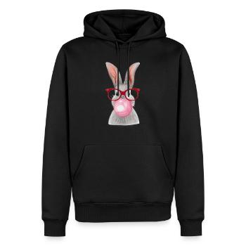 lapin mâché le chewing-gum - Sweat à capuche Premium bio Homme - noir - Devant - Nico (187cm)