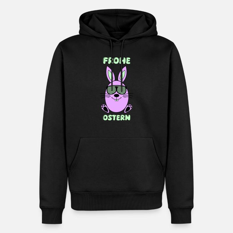 frohe ostern hase - Männer Premium Bio Hoodie - Schwarz