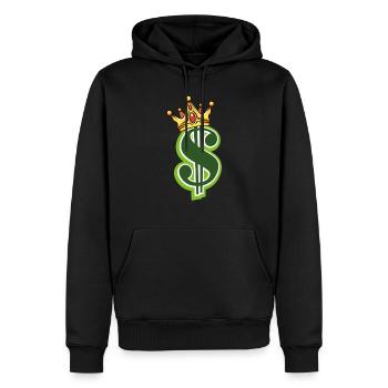 Roi de l’argent - Sweat à capuche Premium bio Homme - noir - Devant - Nico (187cm)