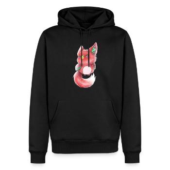 Lupifowl Erdbeere Edition - Männer Premium Bio Hoodie - Schwarz - Vorne - Nico (187cm)