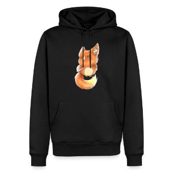 Lupifowl orange edition - Männer Premium Bio Hoodie - Schwarz - Vorne - Nico (187cm)
