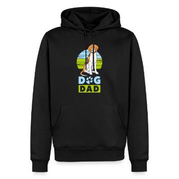 Foxhound Hund Papa - Männer Premium Bio Hoodie - Schwarz - Vorne - Nico (187cm)