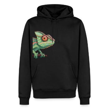 Chameleon - Men’s Premium Organic Hoodie - black - Front - Nico (187cm)