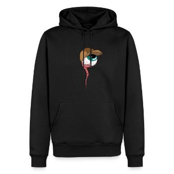 KAPEYE - Männer Premium Bio Hoodie - Schwarz - Vorne - Nico (187cm)
