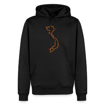 Vietnam - Männer Premium Bio Hoodie - Schwarz - Vorne - Nico (187cm)