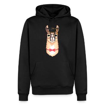Alpaca Doctor Hat - Graduation Gift - Sweat à capuche Premium bio Homme - noir - Devant - Nico (187cm)