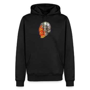 Le crâne - Sweat à capuche Premium bio Homme - noir - Devant - Nico (187cm)
