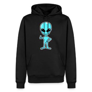Extraterrestre - Sweat à capuche Premium bio Homme - noir - Devant - Nico (187cm)