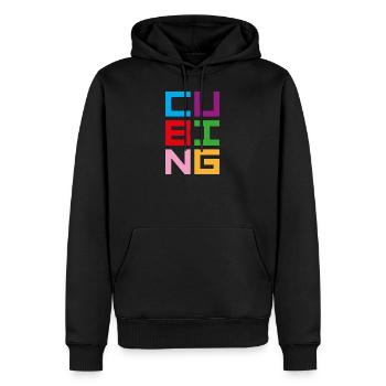 CUBING - Men’s Premium Organic Hoodie - black - Front - Nico (187cm)