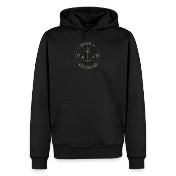Original Küstenkind Norddeutsch Moin Hamburg Nord - Männer Premium Bio Hoodie - Schwarz - Vorne - Nico (187cm)