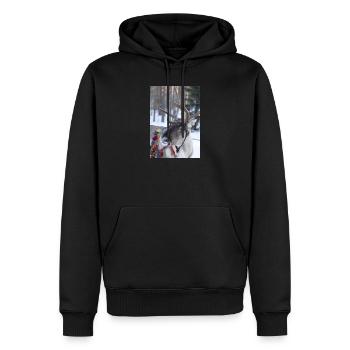renne - Sweat à capuche Premium bio Homme - noir - Devant - Nico (187cm)