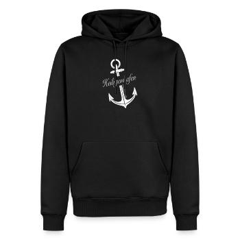 Heiligenhafen - Männer Premium Bio Hoodie - Schwarz - Vorne - Nico (187cm)