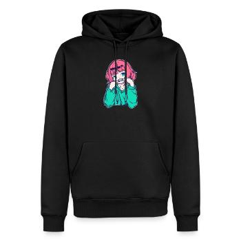 Filles Anime Bande dessinée Japonaise Manga - Sweat à capuche Premium bio Homme - noir - Devant - Nico (187cm)