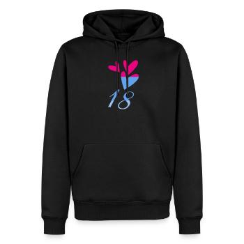 18. 18 YEARS OLD. 18th ANNIVERSARY. BIRTHDAY 18 YEARS. - Men’s Premium Organic Hoodie - black - Front - Nico (187cm)