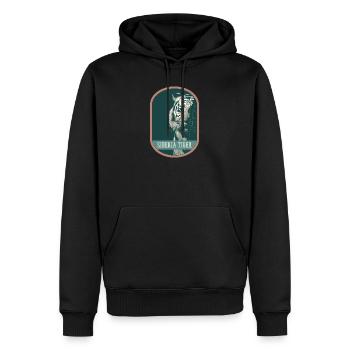 Écusson portrait Tigre Bengale : Faune Indienne - Sweat à capuche Premium bio Homme - noir - Devant - Nico (187cm)
