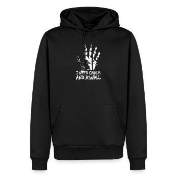 Chalk klettern boulder Hand Wand Sprüche Symbol - Männer Premium Bio Hoodie - Schwarz - Vorne - Nico (187cm)