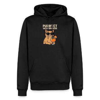 Vacances pour chats en mode Purrfect - Sweat à capuche Premium bio Homme - noir - Devant - Nico (187cm)