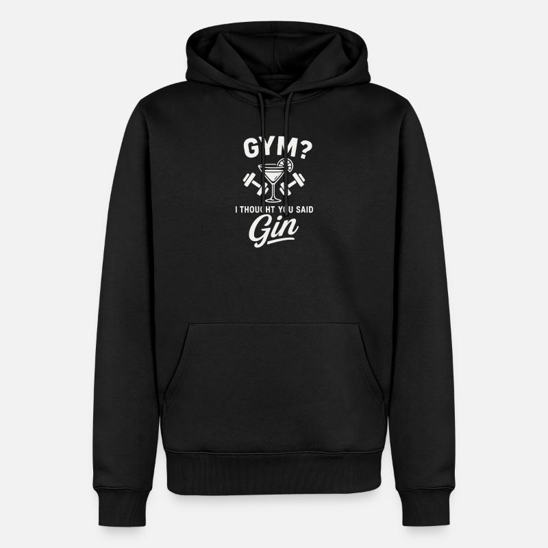 Gym oder Gin ? - Männer Premium Bio Hoodie - Schwarz