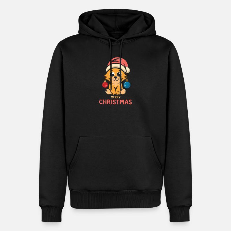 Chat de Noël Joyeux Noël - Sweat à capuche Premium bio Homme - noir