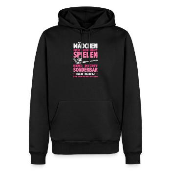 Lustiges Hockey Hockeyspieler Geschenk - Männer Premium Bio Hoodie - Schwarz - Vorne - Nico (187cm)