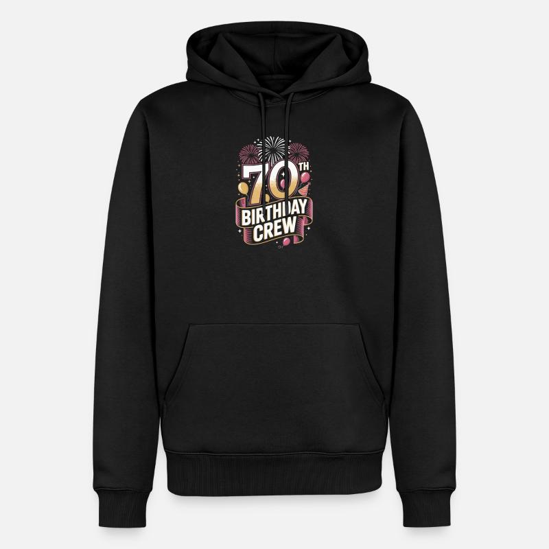 Équipage du 70e anniversaire - Sweat à capuche Premium bio Homme - noir